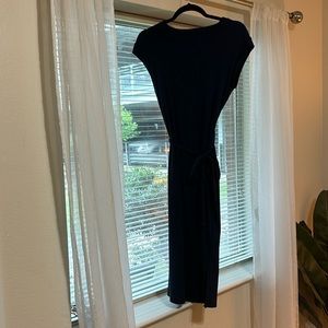 ALYA Navy Midi Knit Dress